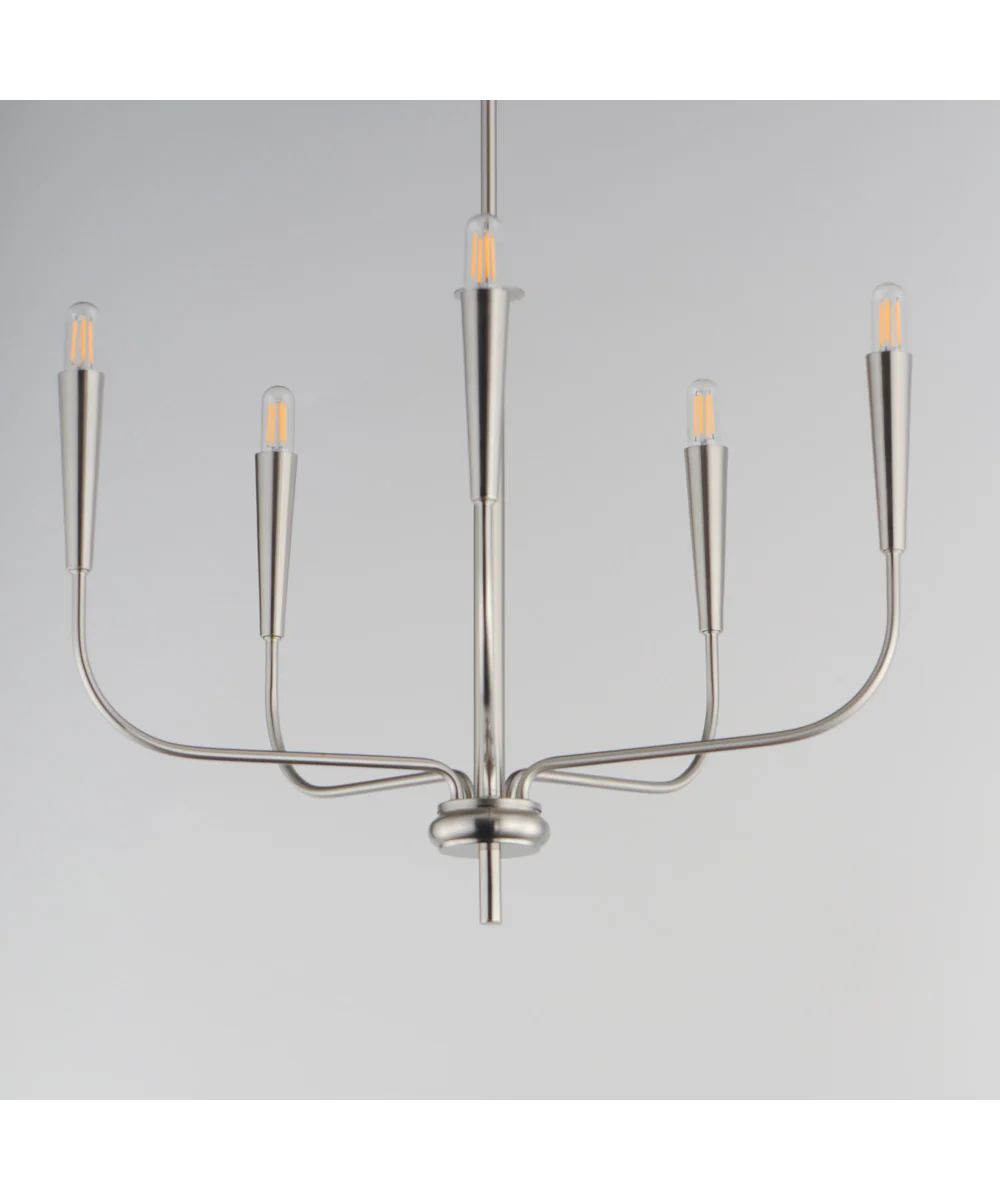 Vela 5-Light Chandelier Satin Nickel - Image 2