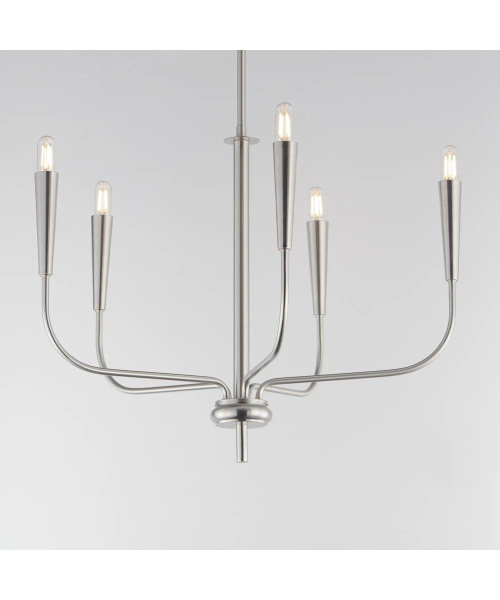Vela 5-Light Chandelier Satin Nickel - Image 3