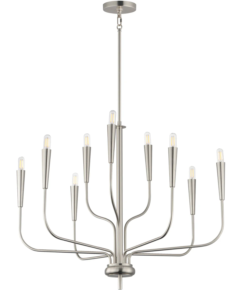 Vela 9-Light Chandelier Satin Nickel