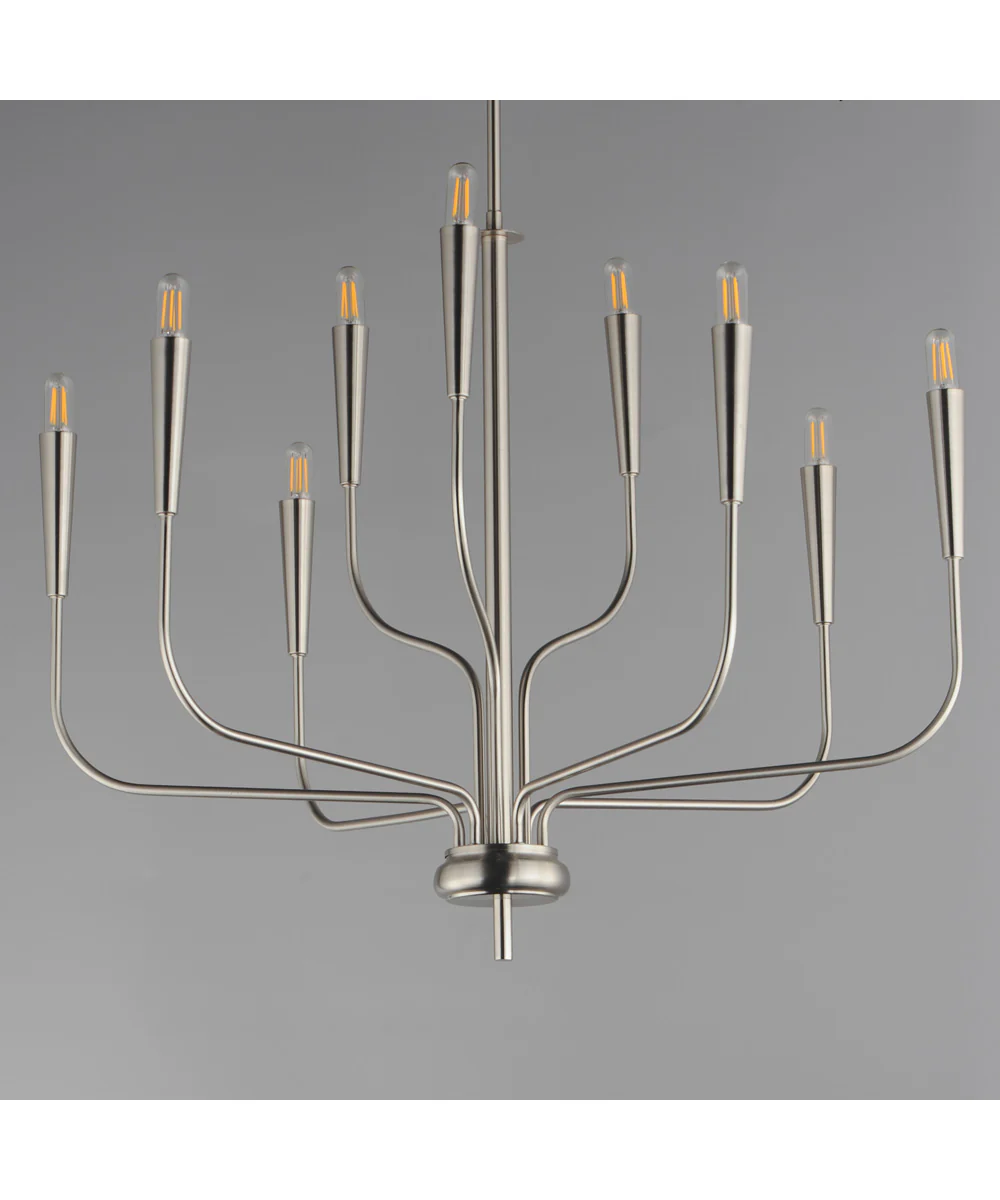 Vela 9-Light Chandelier Satin Nickel - Image 2