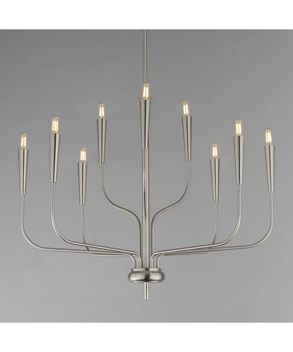 Vela 9-Light Chandelier Satin Nickel - Image 3