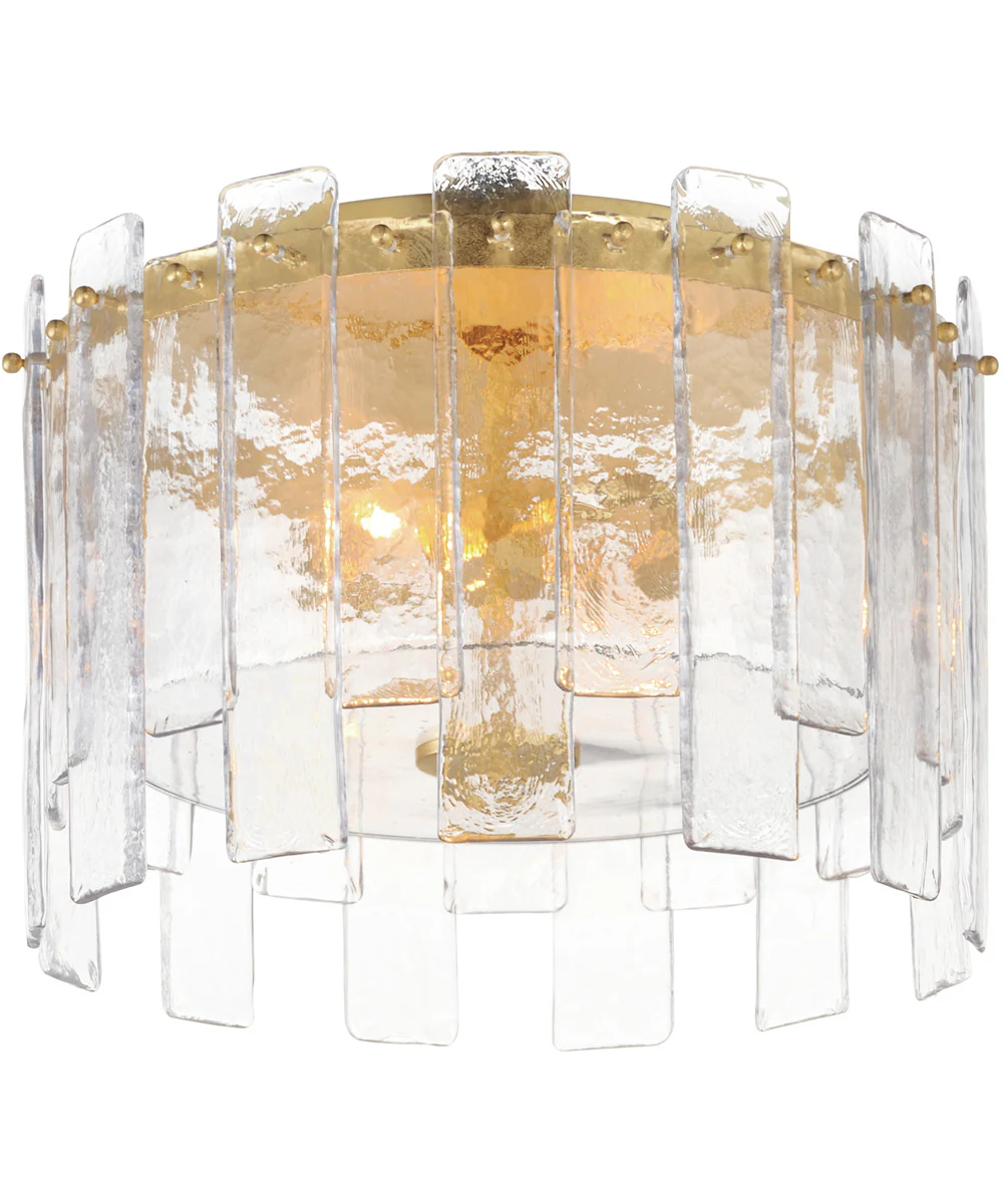 Warren 2-Light Flush Mount Gold Leaf