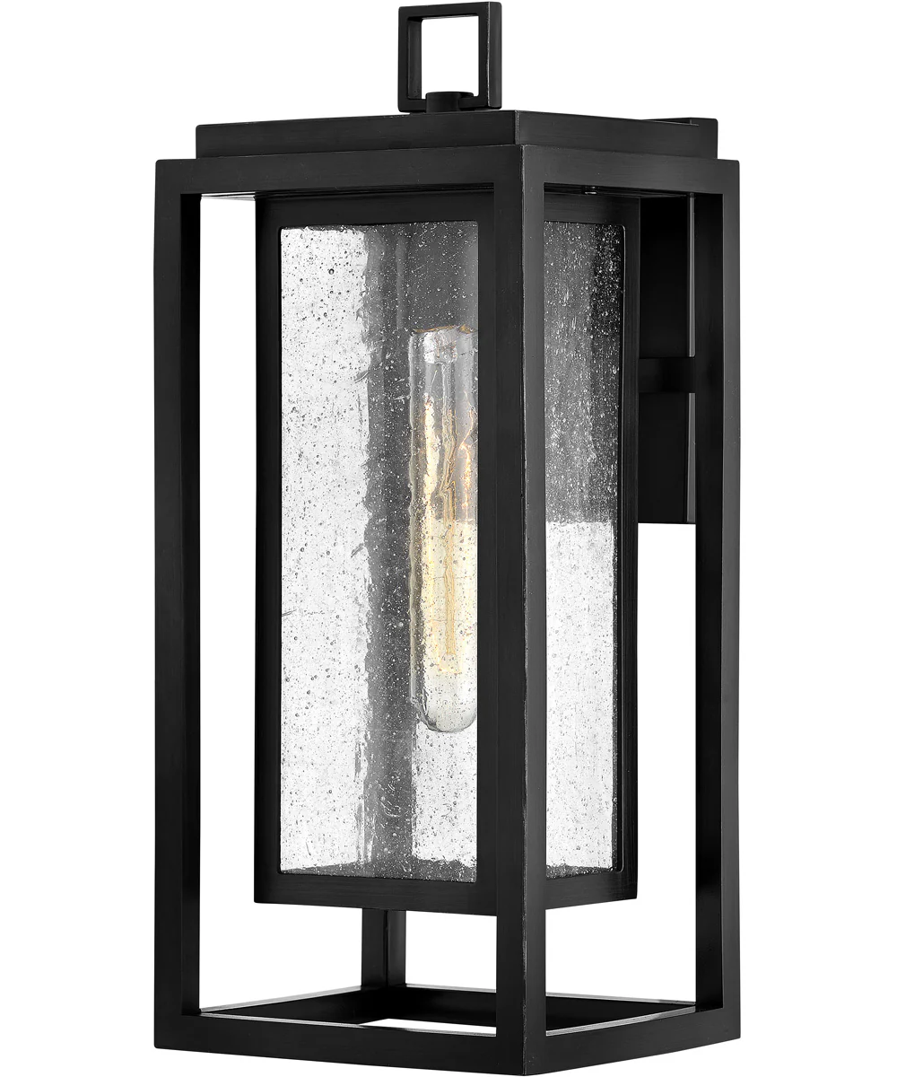 1-Light Medium Wall Mount Lantern in Black