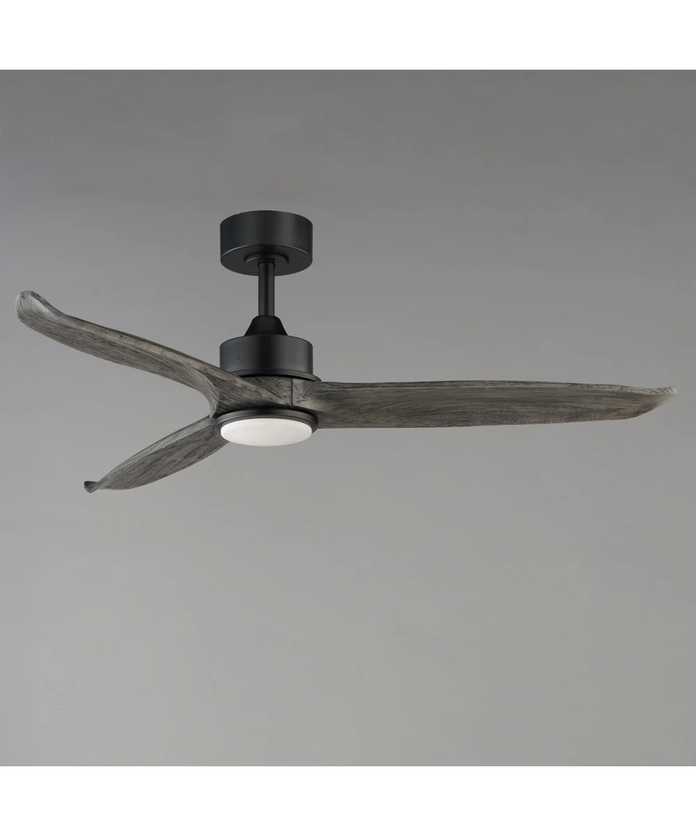 Woodwind 52 inch Solid Wood Blade Fan w LED Light Kit Black - Image 2