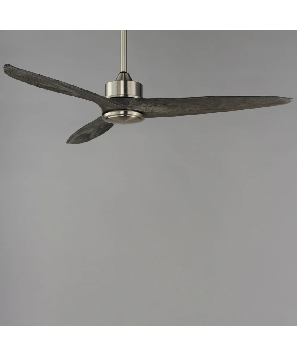 Woodwind 52 inch Solid Wood Blade Fan w LED Light Kit Satin Nickel - Image 2
