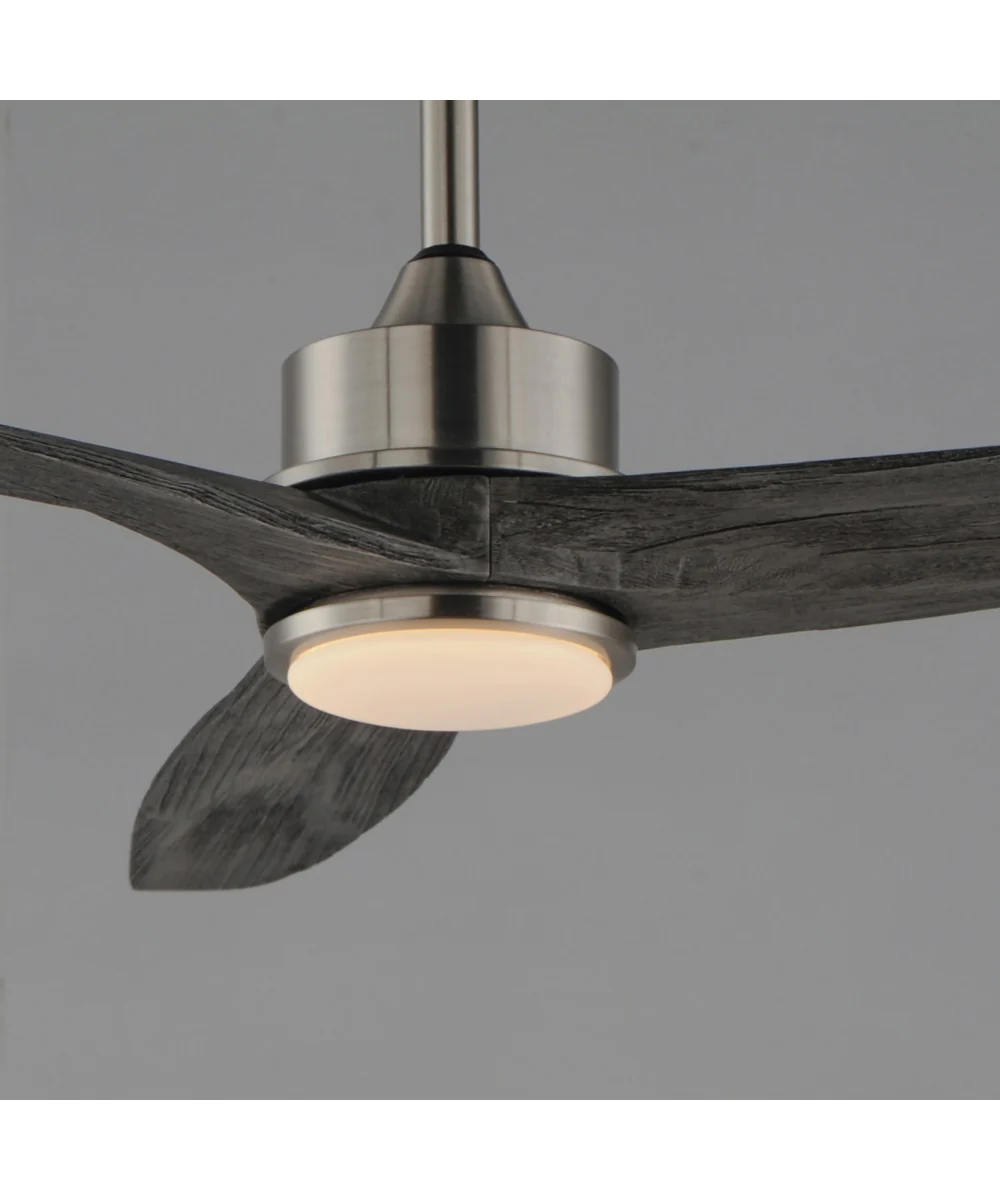 Woodwind 52 inch Solid Wood Blade Fan w LED Light Kit Satin Nickel - Image 4