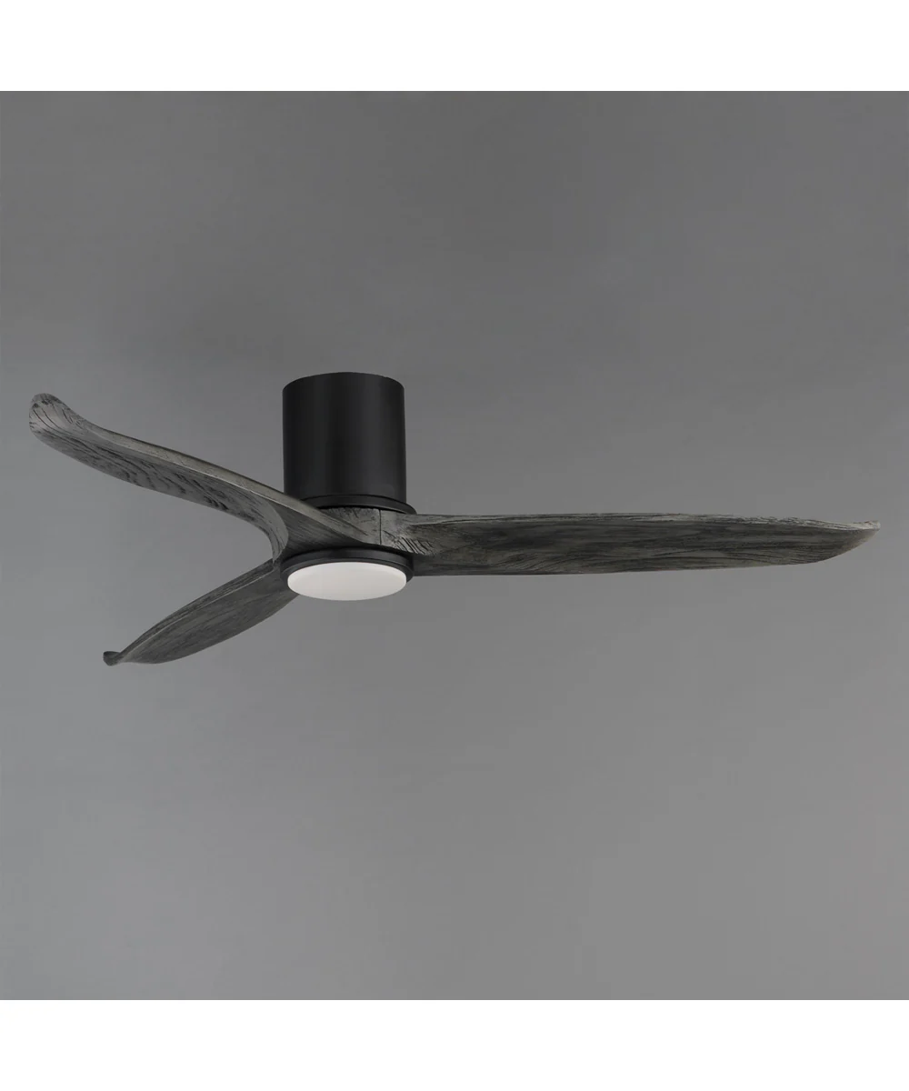Woodwind 52 inch Solid Wood Blade Hugger Fan w LED Black - Image 4