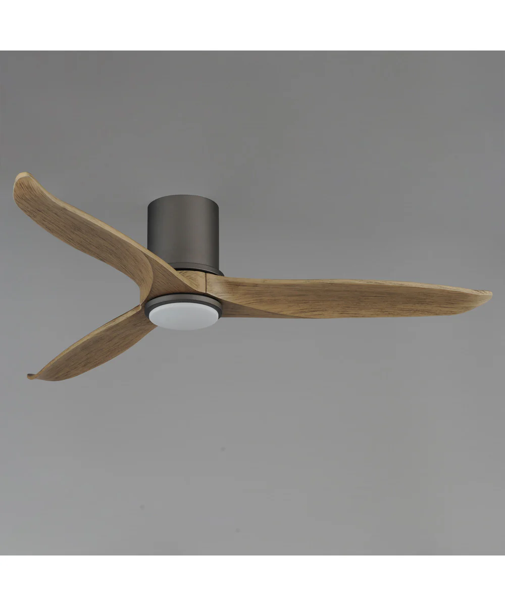 Woodwind 52 inch Solid Wood Blade Hugger Fan w LED Charcoal Bronze - Image 2