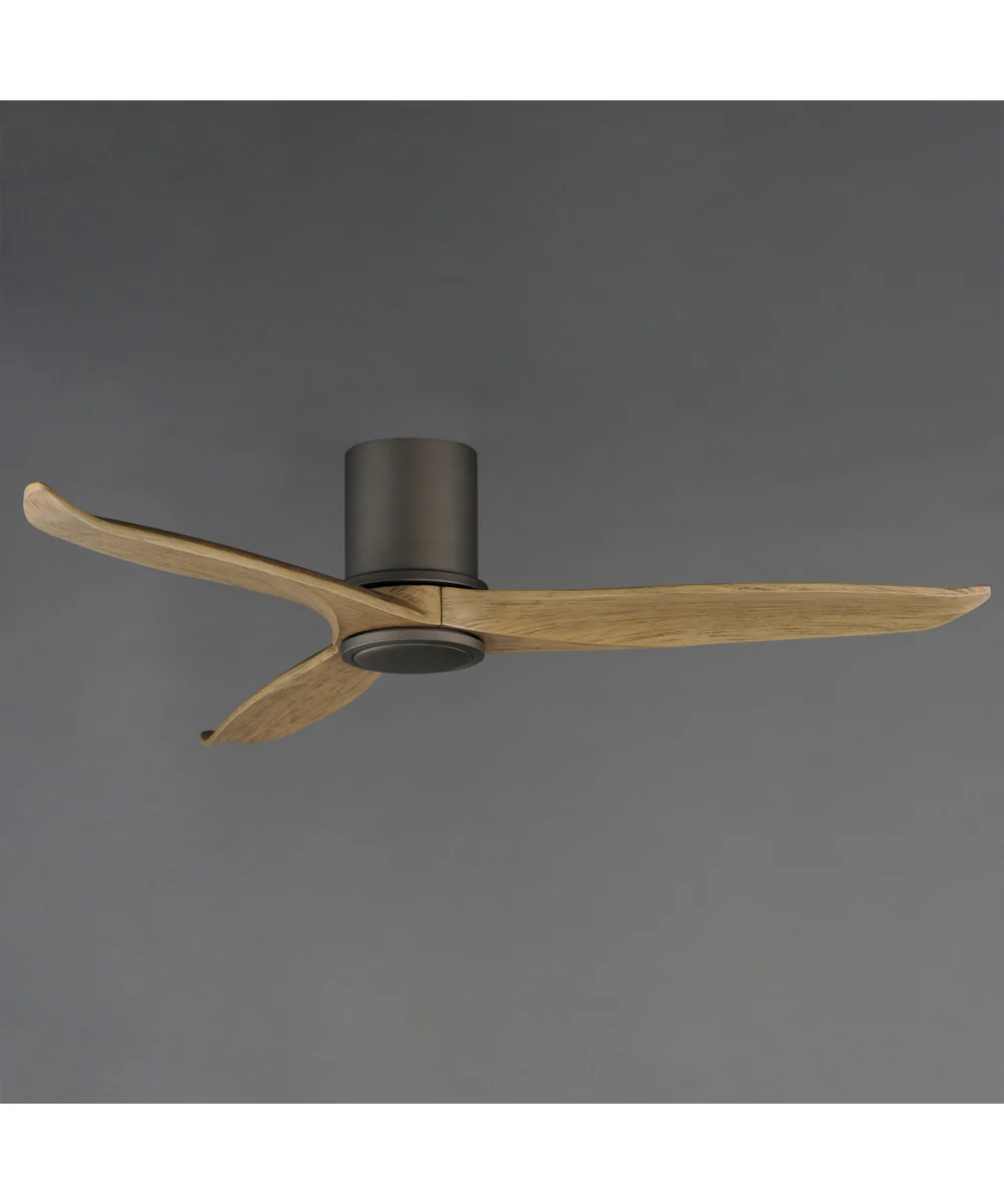 Woodwind 52 inch Solid Wood Blade Hugger Fan w LED Charcoal Bronze - Image 3