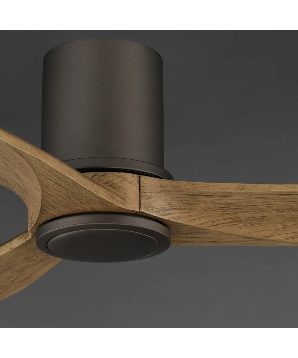 Woodwind 52 inch Solid Wood Blade Hugger Fan w LED Charcoal Bronze - Image 4