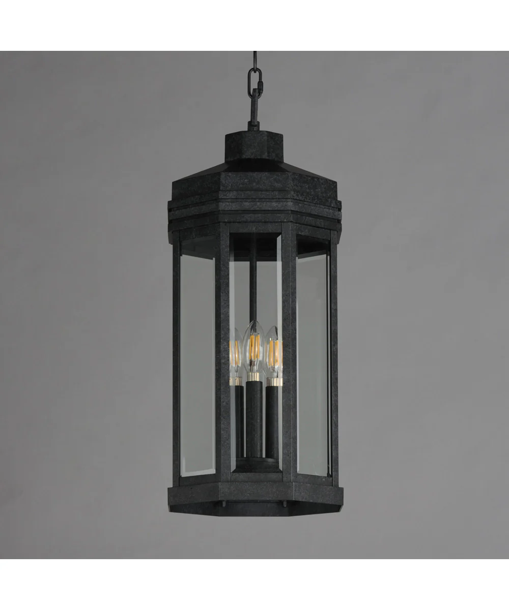 Wright 3-Light Outdoor Pendant Black Patina - Image 2