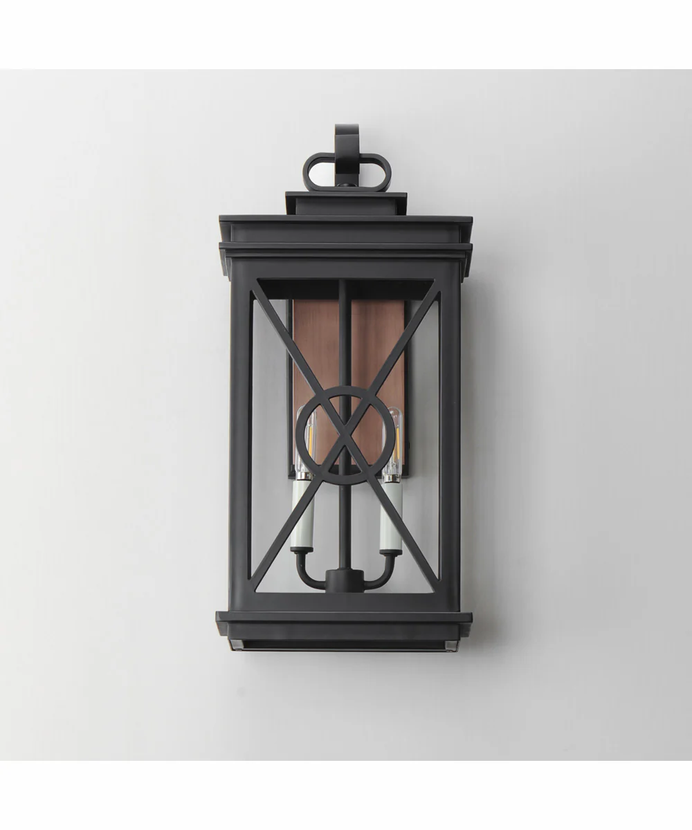 Yorktown VX 2-Light Outdoor Wall Sconce Black/Aged Copper - Image 2