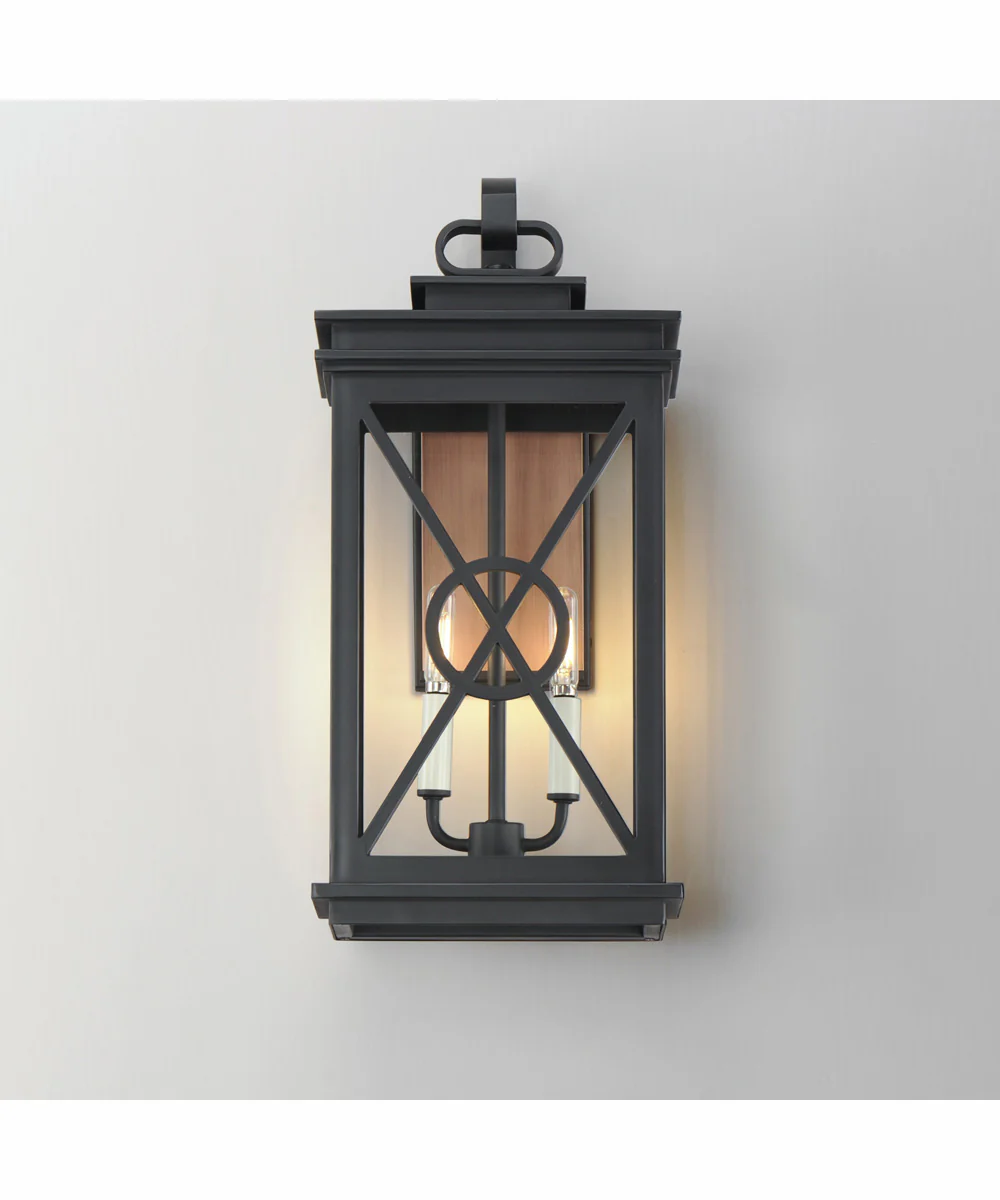 Yorktown VX 2-Light Outdoor Wall Sconce Black/Aged Copper - Image 3