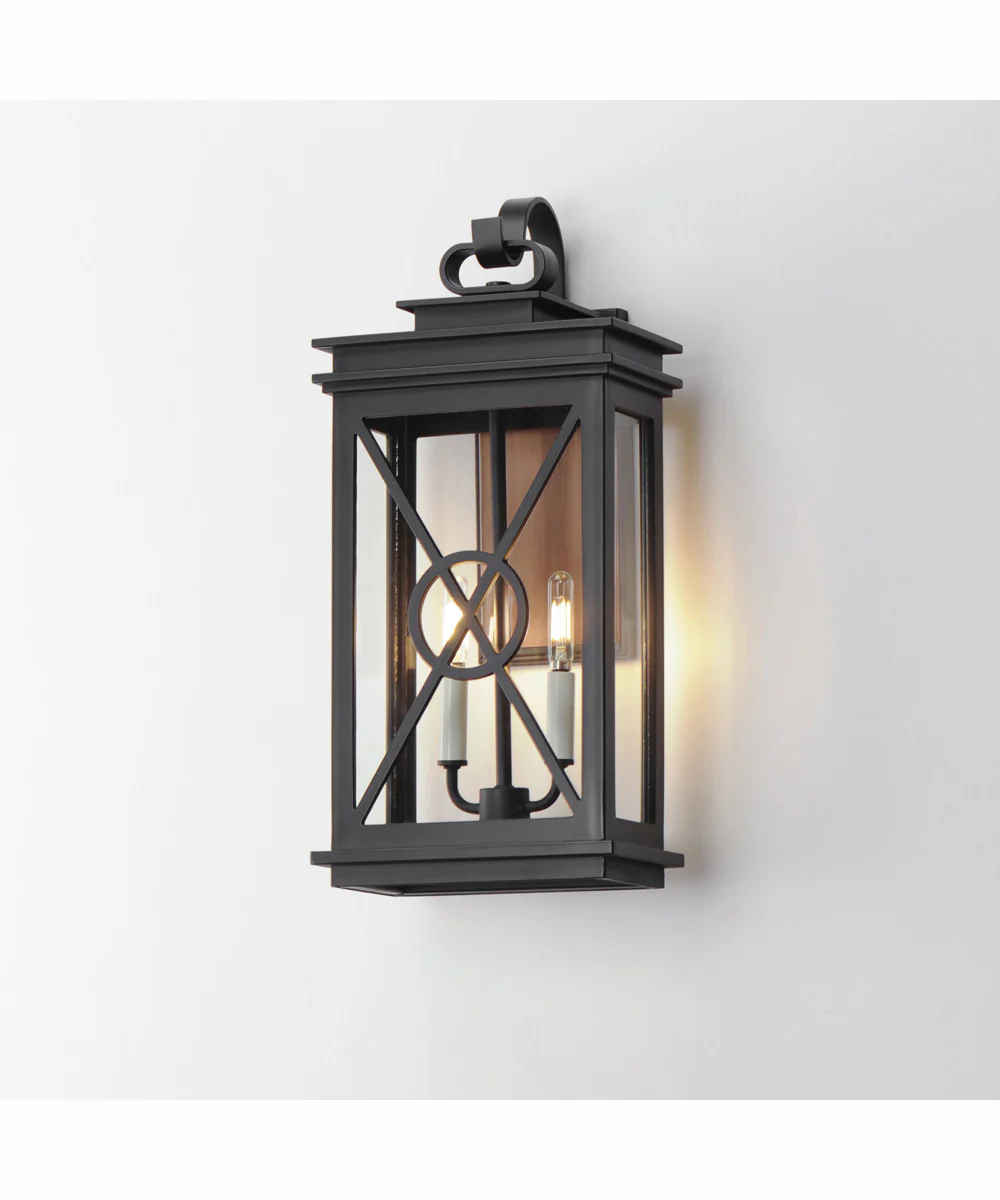 Yorktown VX 2-Light Outdoor Wall Sconce Black/Aged Copper - Image 4