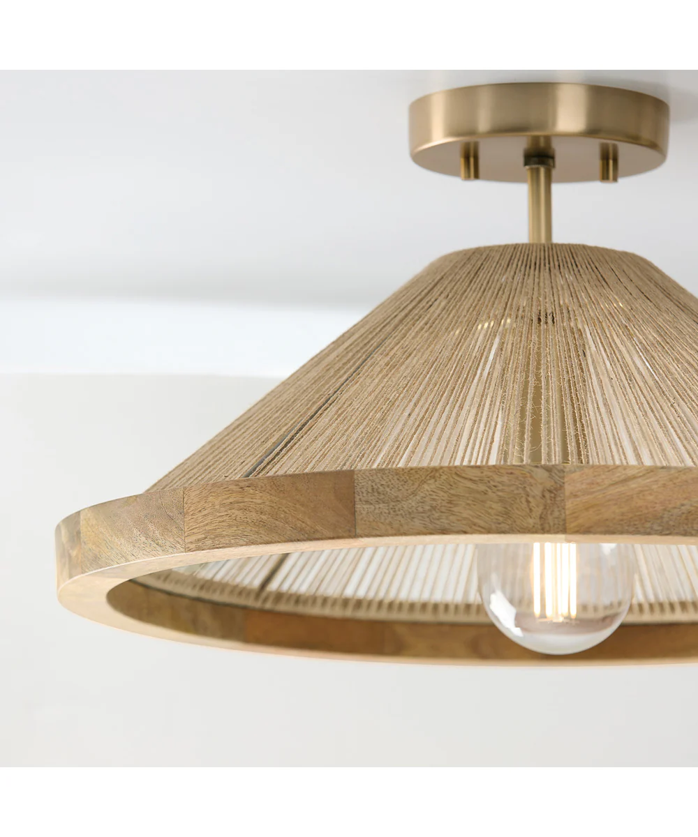Maya 1-Light Semi-Flush Matte Brass - Image 5