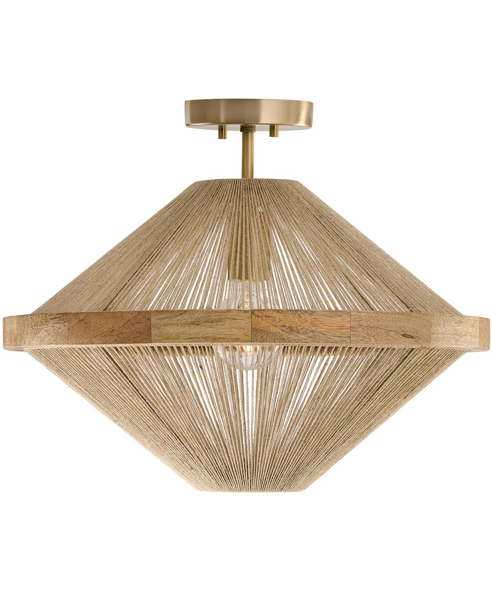 Maya 1-Light Semi-Flush Matte Brass