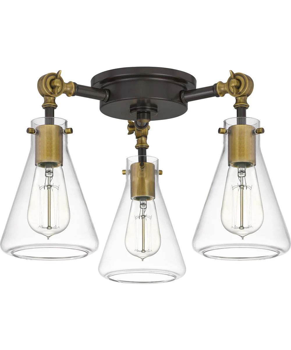 McCall 3-light Semi Flush Mount Western Bronze - Image 3