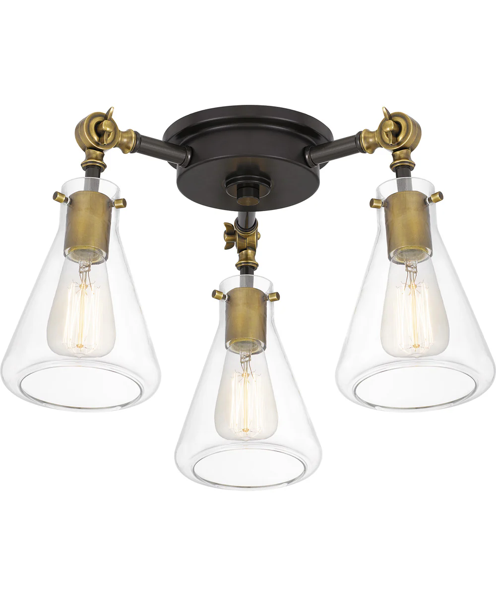McCall 3-light Semi Flush Mount Western Bronze - Image 4