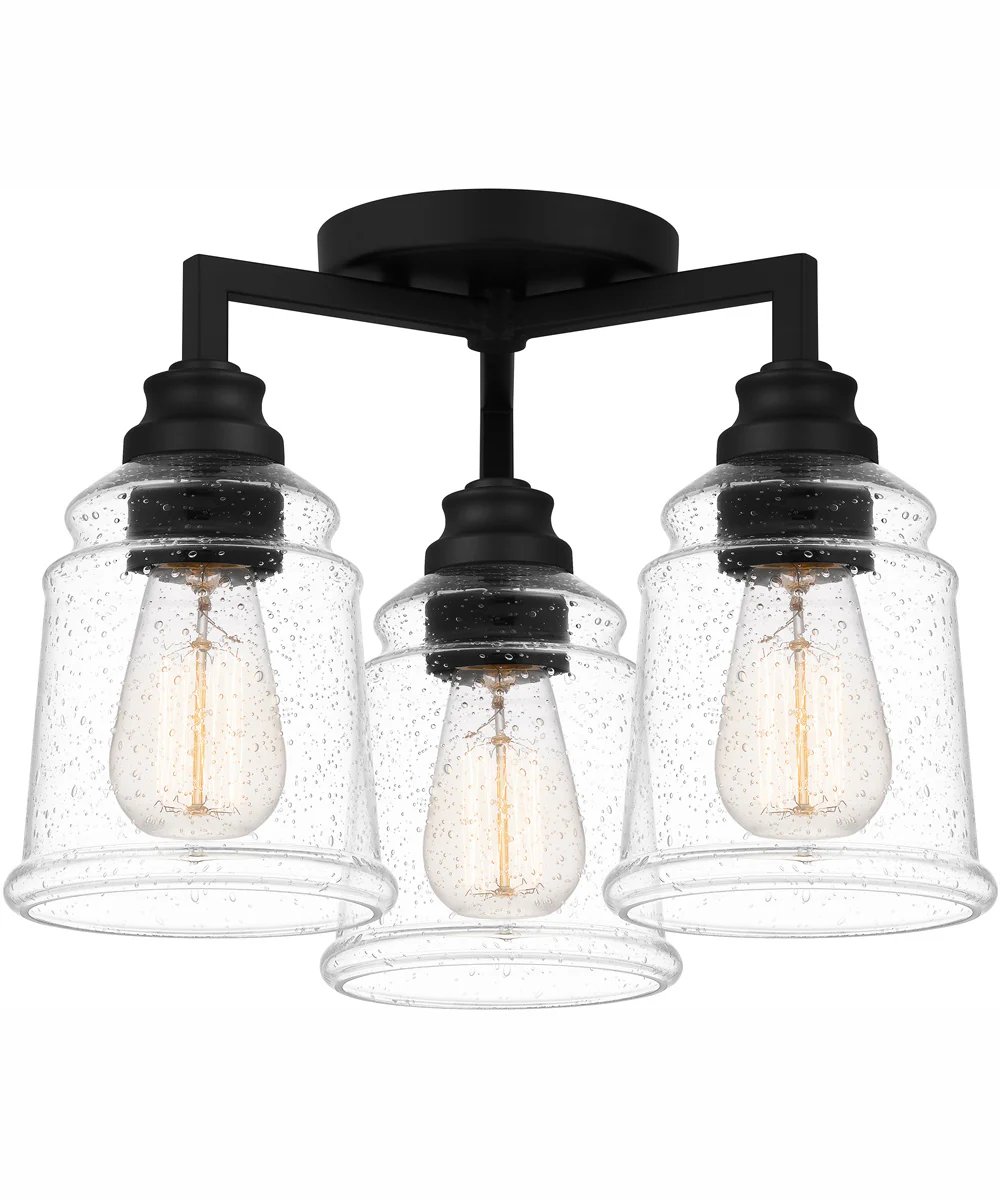 McIntire Medium 3-light Flush Mount Matte Black - Image 2