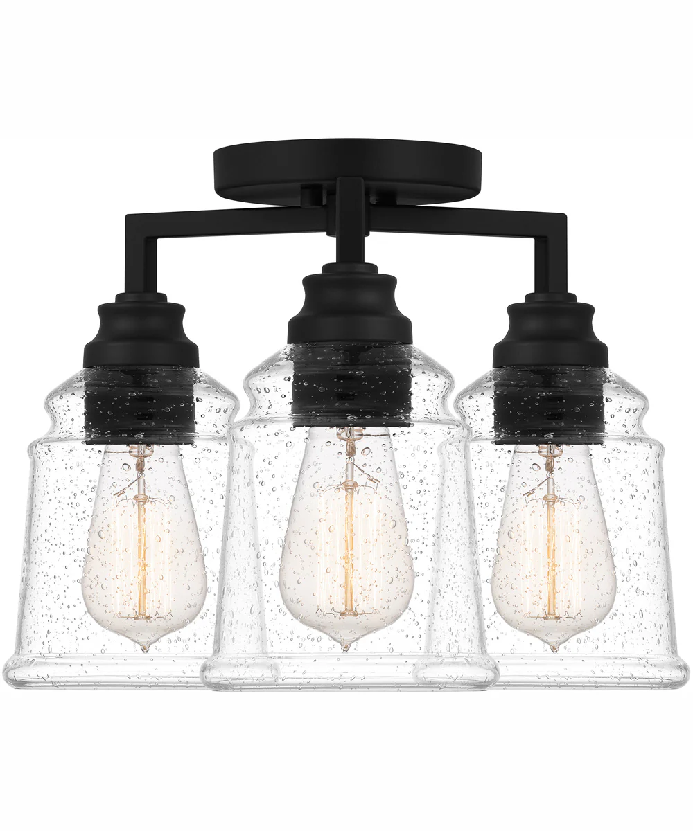 McIntire Medium 3-light Flush Mount Matte Black - Image 4