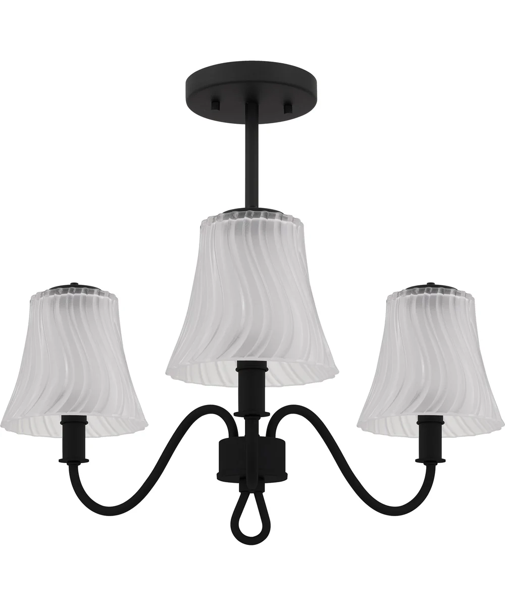 McKinney Extra Large 3-light Semi Flush Mount Matte Black - Image 2