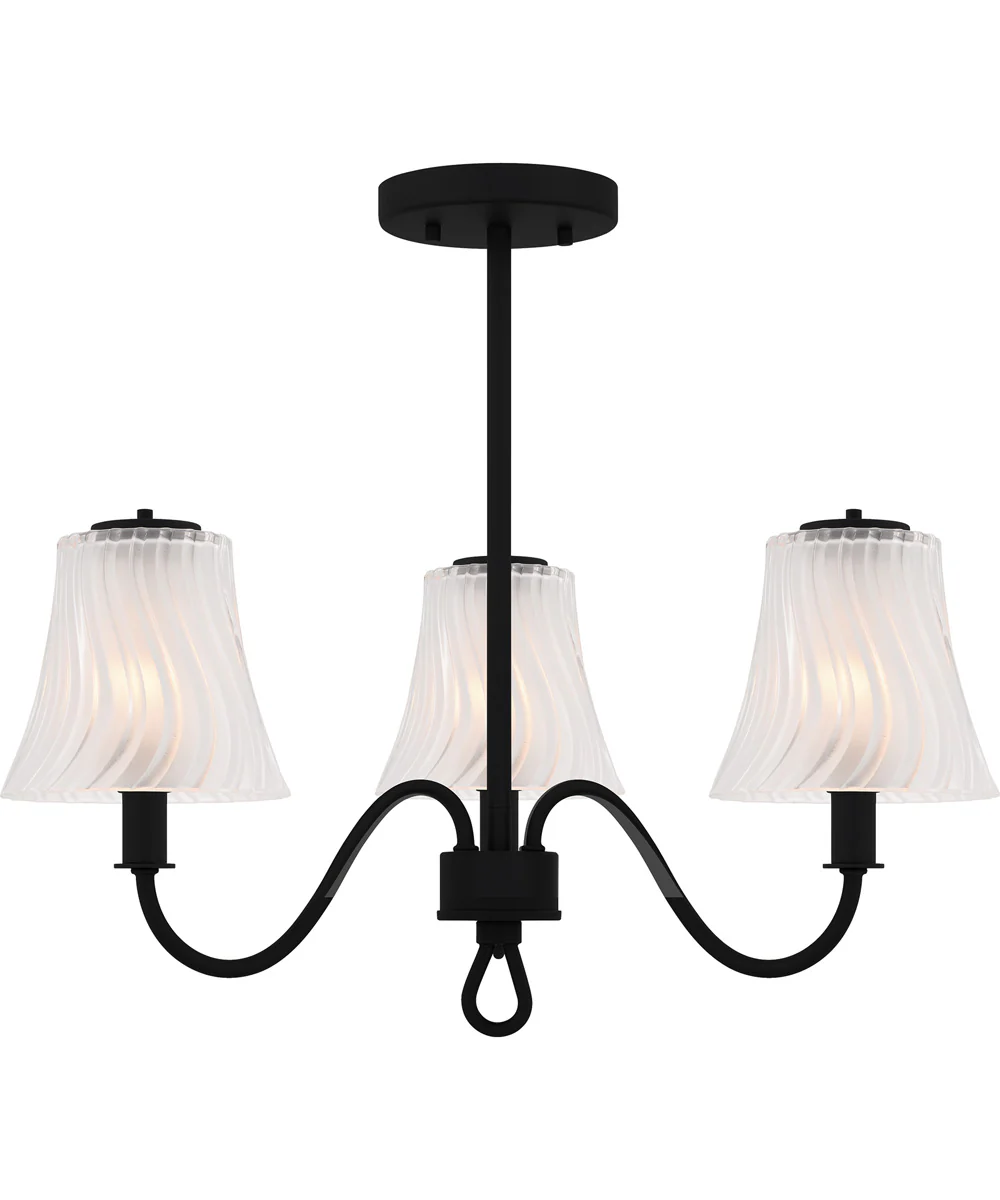 McKinney Extra Large 3-light Semi Flush Mount Matte Black - Image 3
