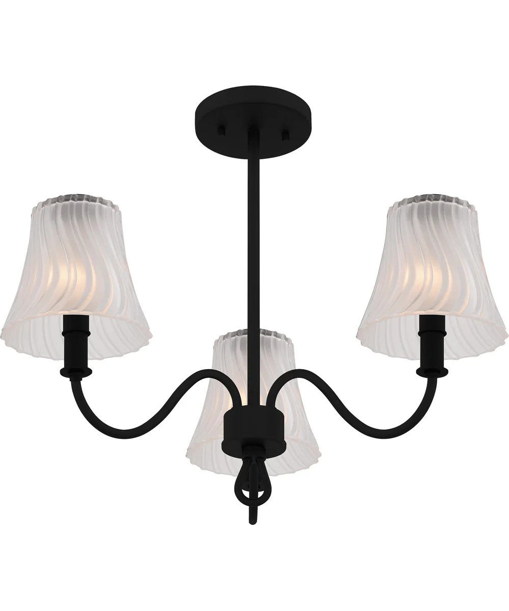 McKinney Extra Large 3-light Semi Flush Mount Matte Black - Image 4
