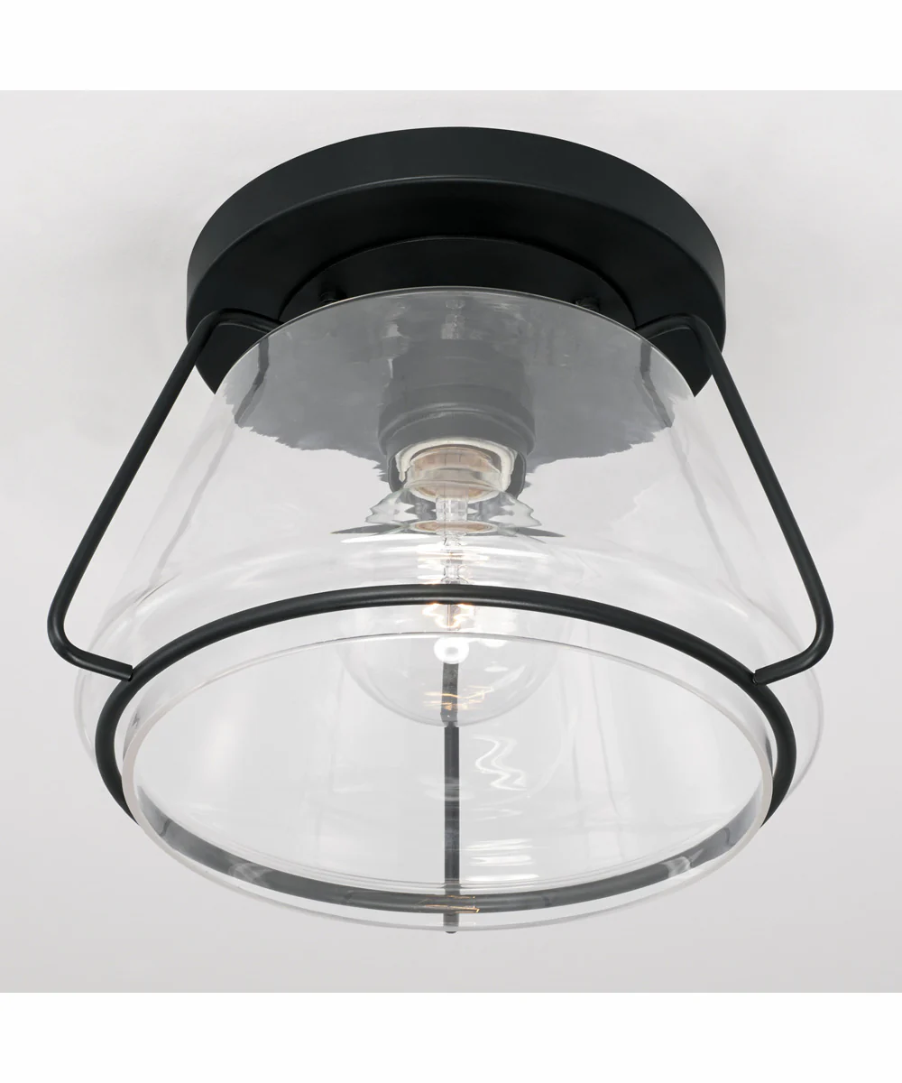 McLane 1-Light Flush Mount Matte Black - Image 3