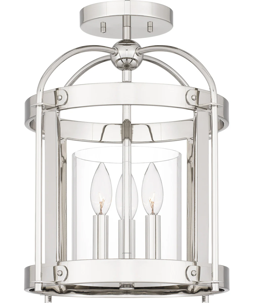 McPherson 3-light Semi Flush Mount Polished Nickel
