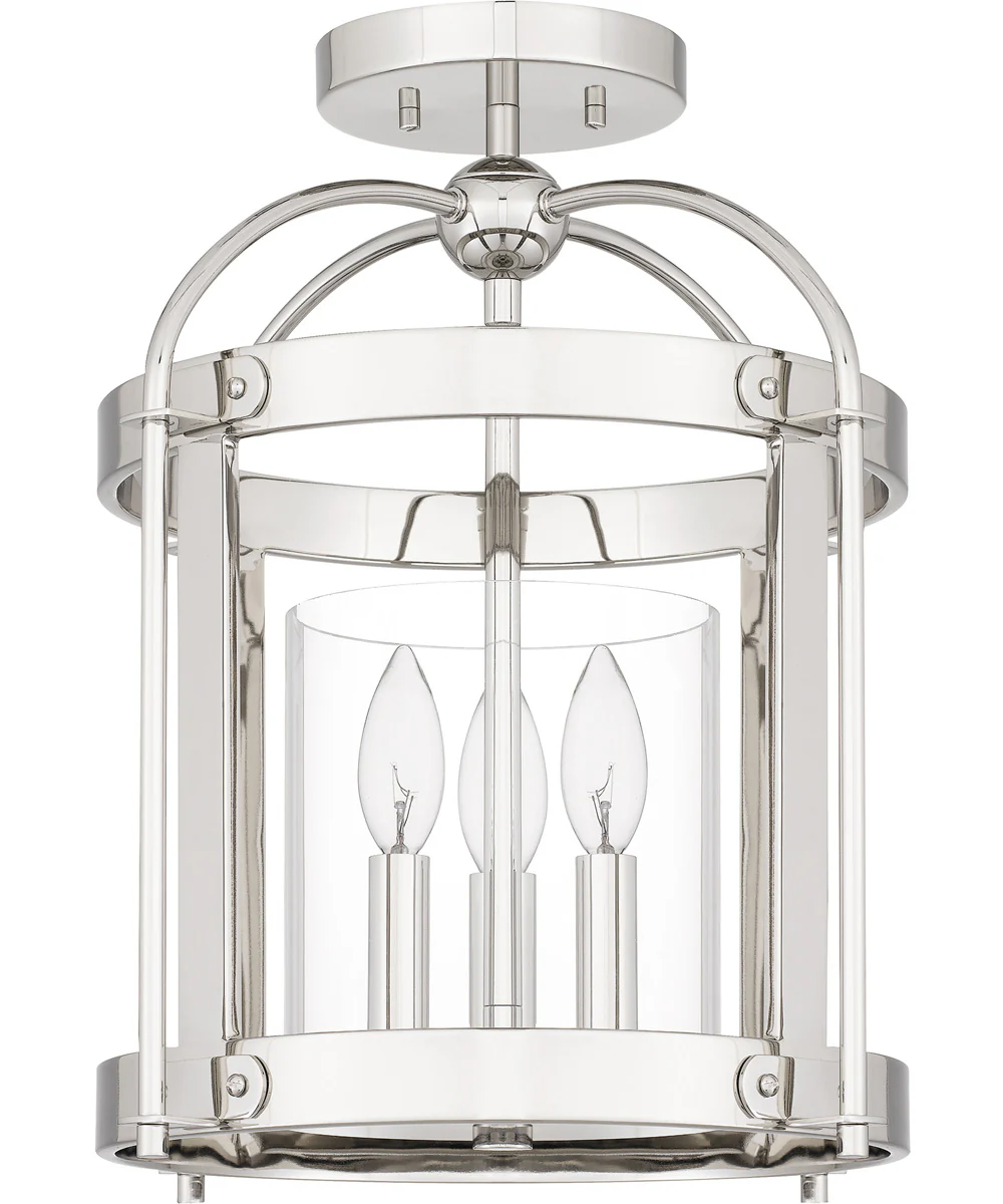 McPherson 3-light Semi Flush Mount Polished Nickel - Image 3
