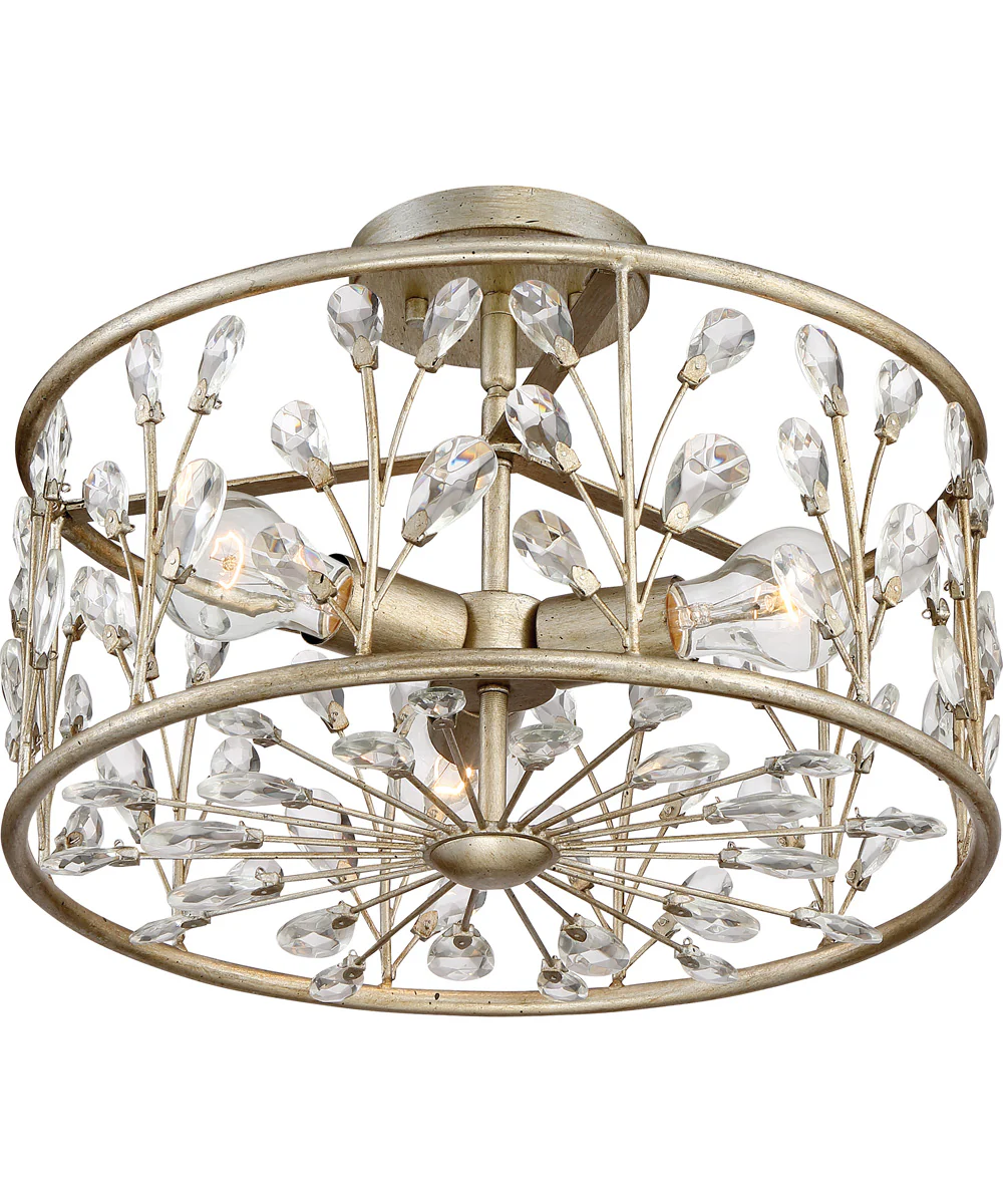 Meadow Lane 3-light Semi Flush Mount Vintage Gold - Image 4