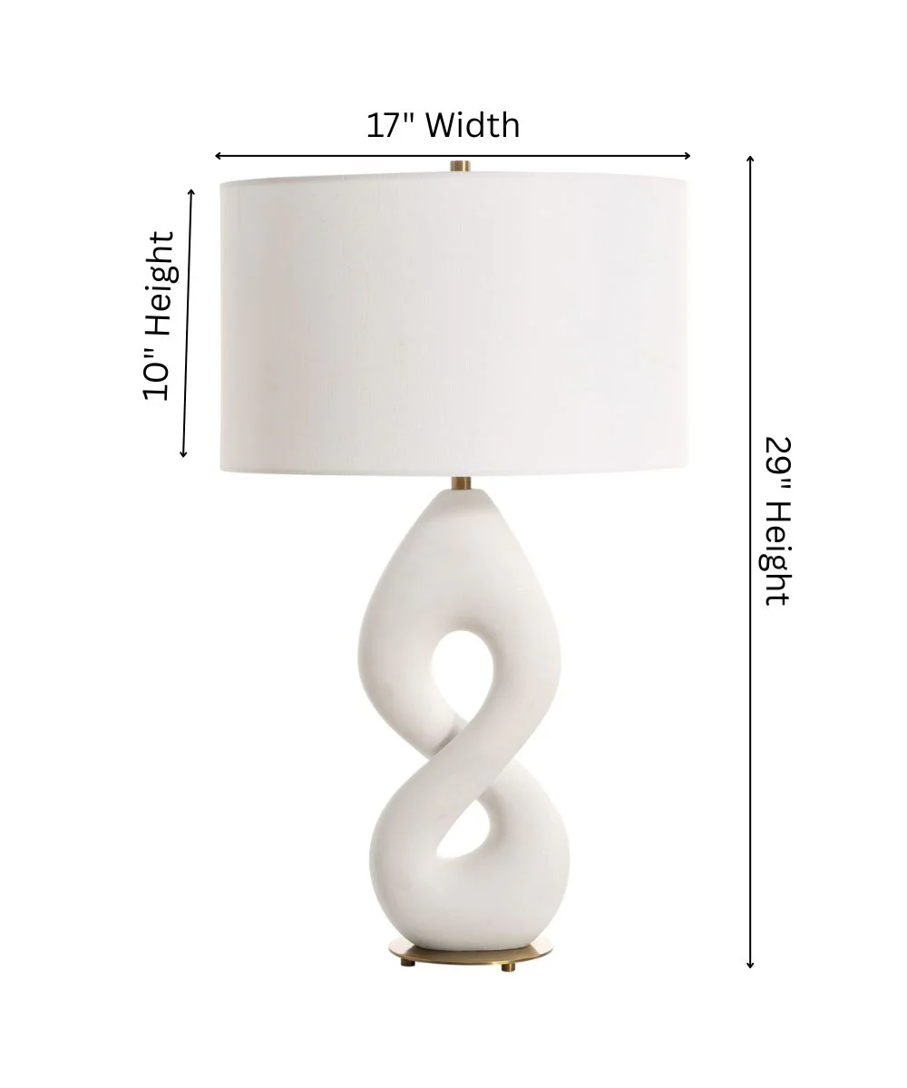 Meridian Ivory Stone Table Lamp - Image 4