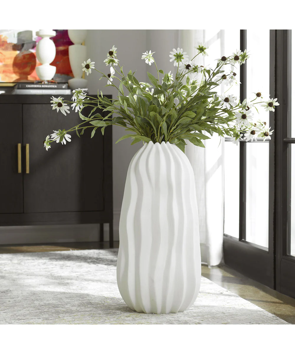 Merritt White Floor Vase - Image 2