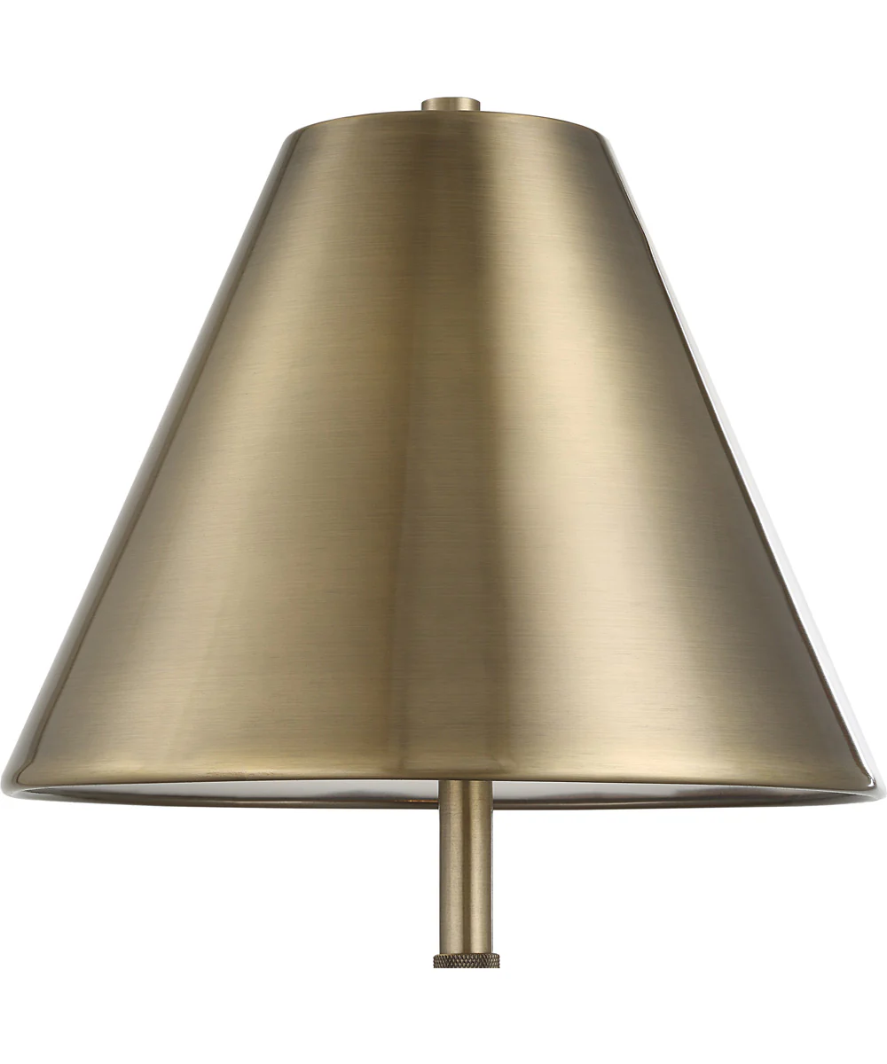 Metal Buffet Lamp in Antique Brass with Tapered Metal Shade - Image 6