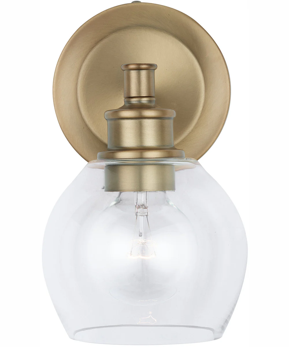 Mid Century 1-Light Sconce Aged Brass - Image 4