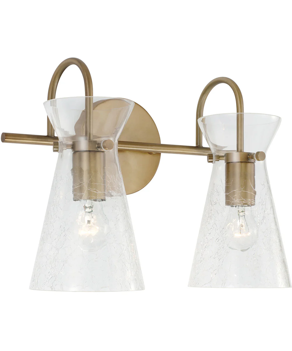 Mila 2-Light Vanity Aged Brass