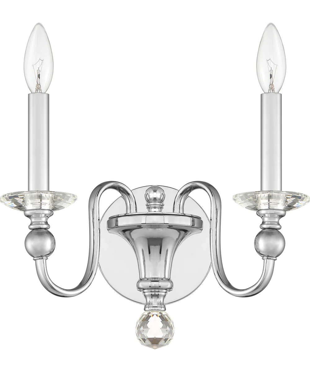 Mila Small 2-light Wall Sconce Polished Chrome - Image 3