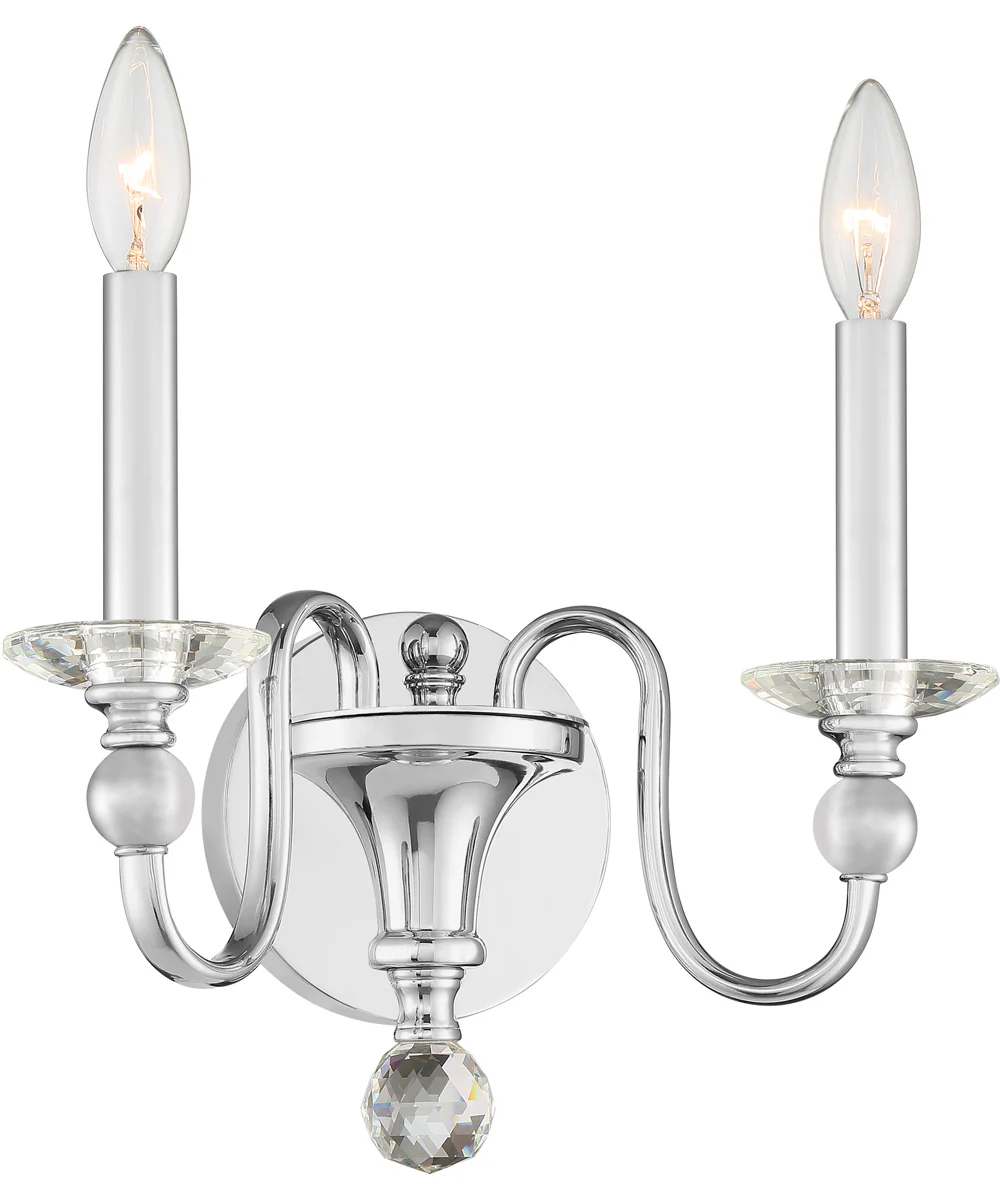 Mila Small 2-light Wall Sconce Polished Chrome - Image 4