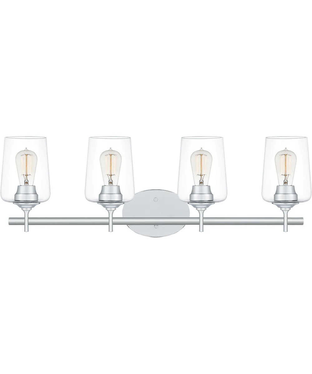 Miller Extra Large 4-light Bath Light Polished Chrome