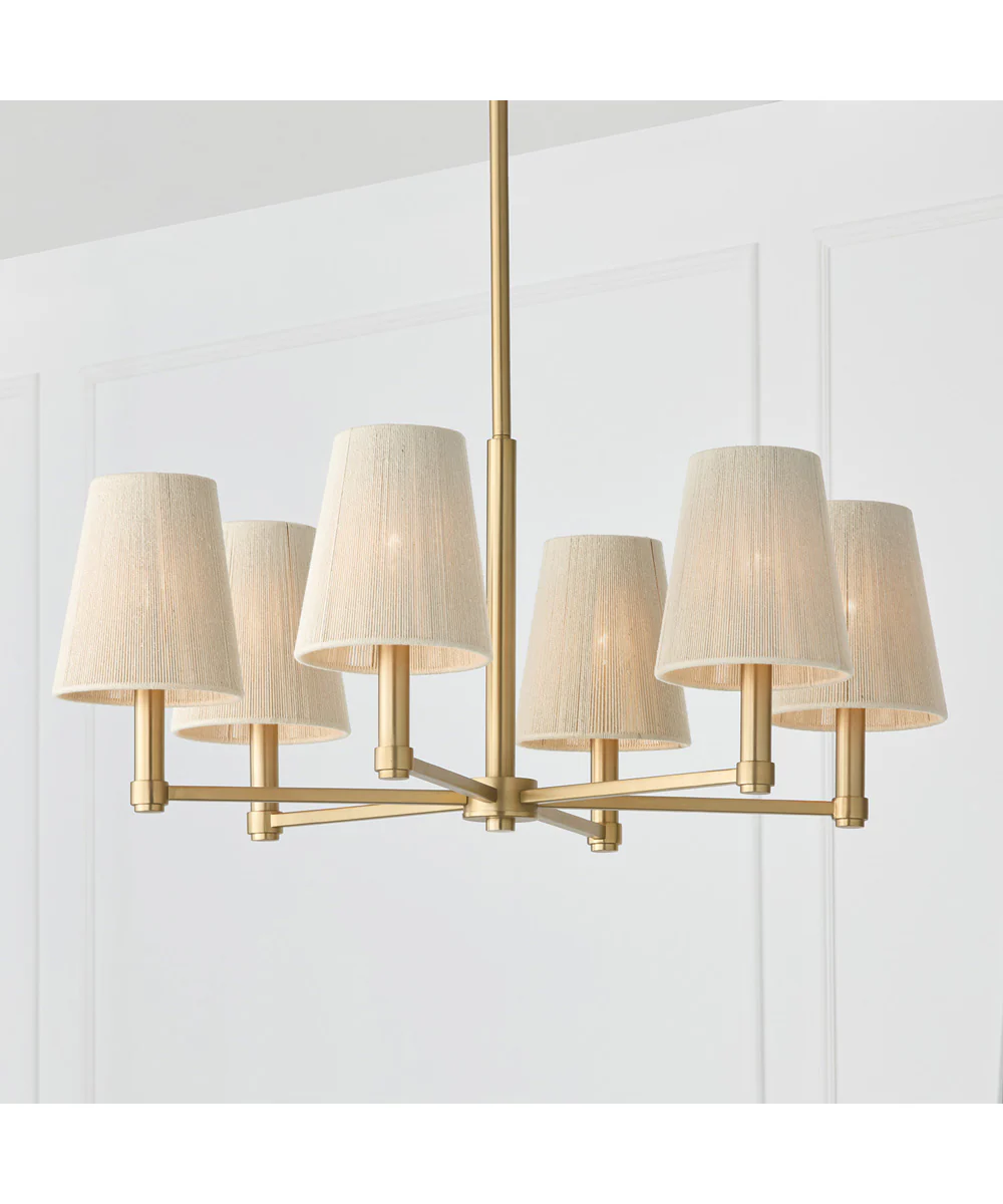 Mira 6-Light Chandelier Matte Brass - Image 2