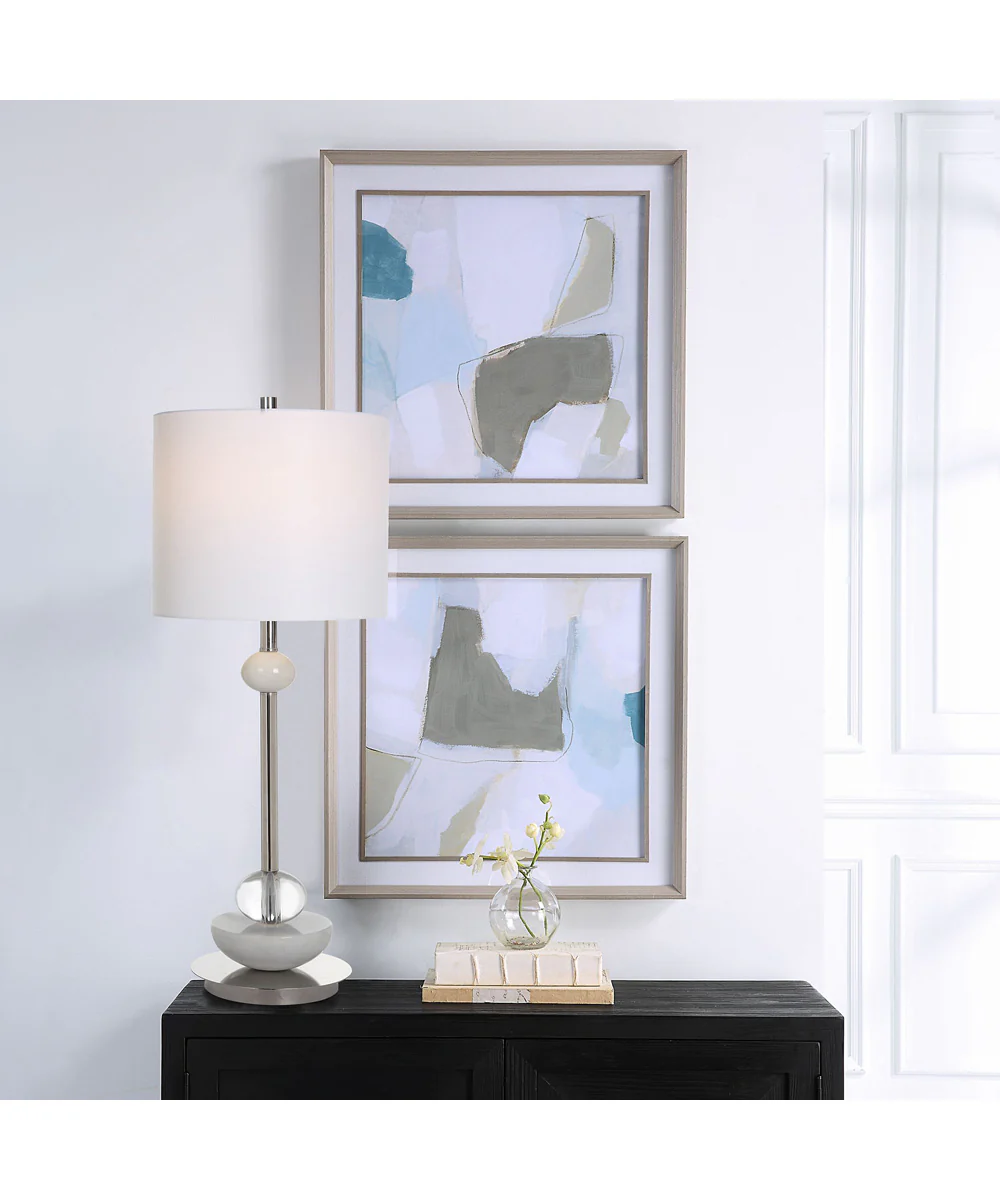 Mist Shapes Framed Prints, Set of 2 - Image 2