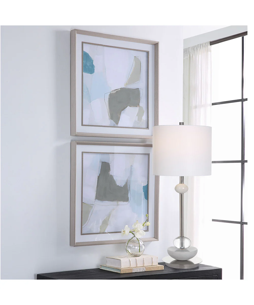 Mist Shapes Framed Prints, Set of 2 - Image 3