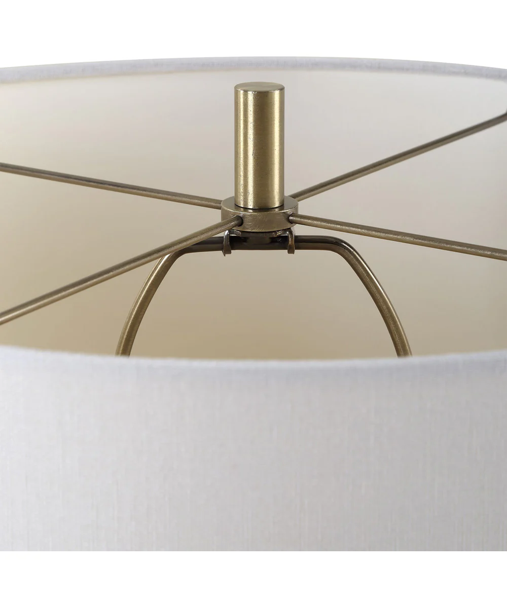 Modern Table Lamp with Crystal in Antique Brass - Image 6