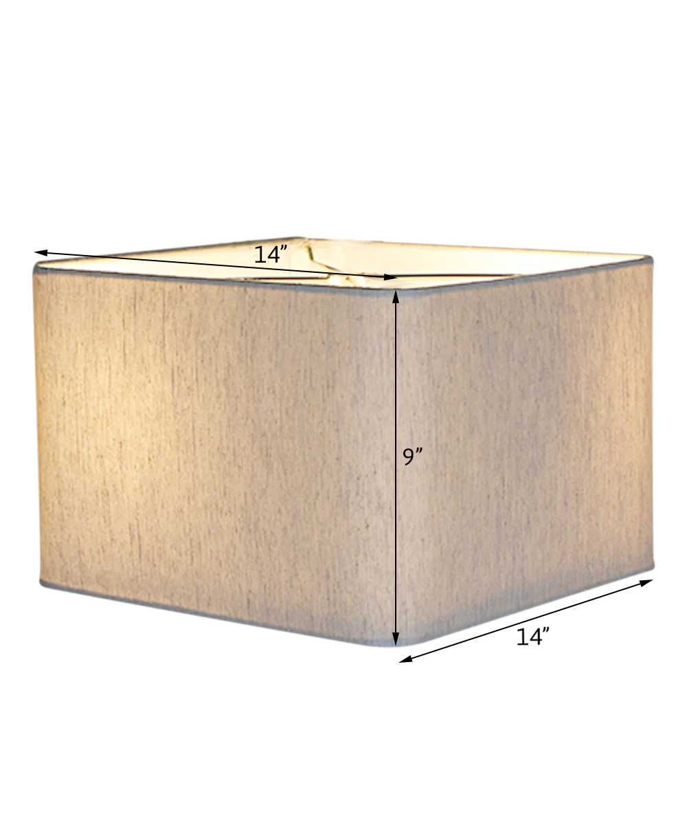 Moderne Flush Mount Conversion Kit 16"w Rounded Corner Square Oatmeal Drum Shade - Image 3