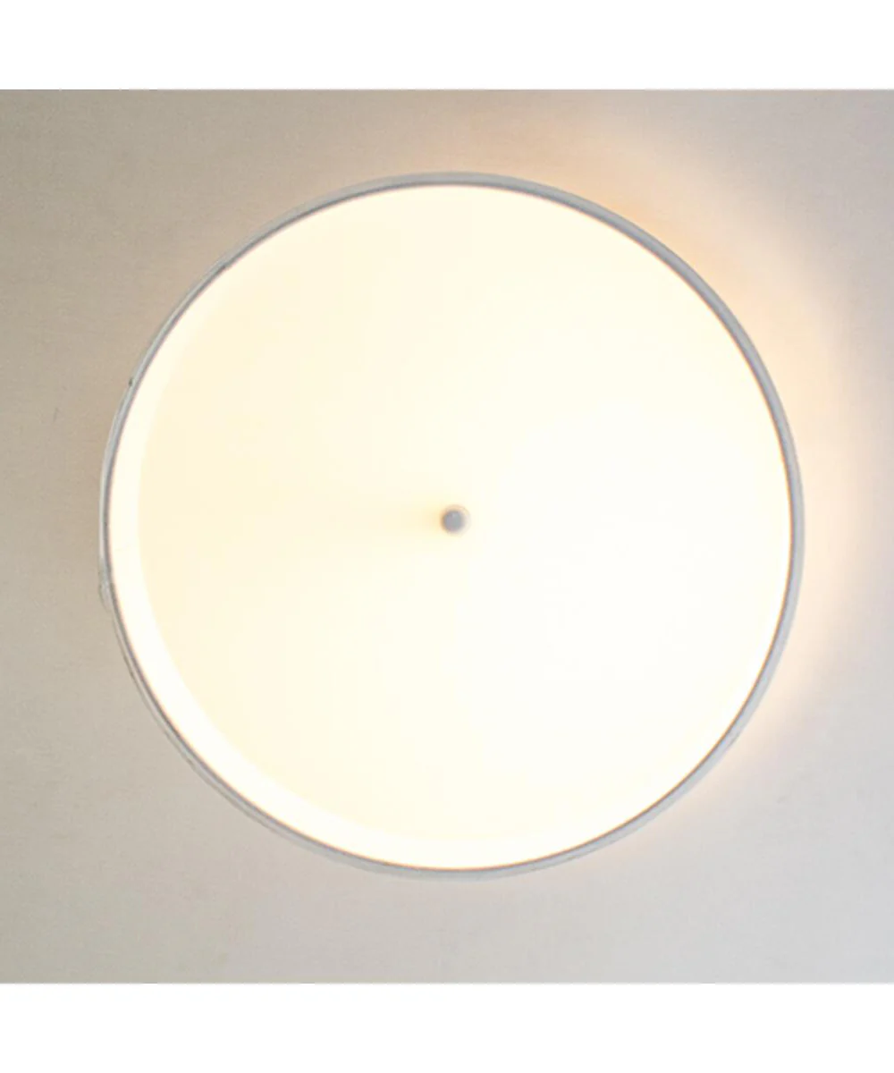 Moderne Flush Mount Conversion Kit 18"w White Linen Shallow Drum Lampshade - Image 5