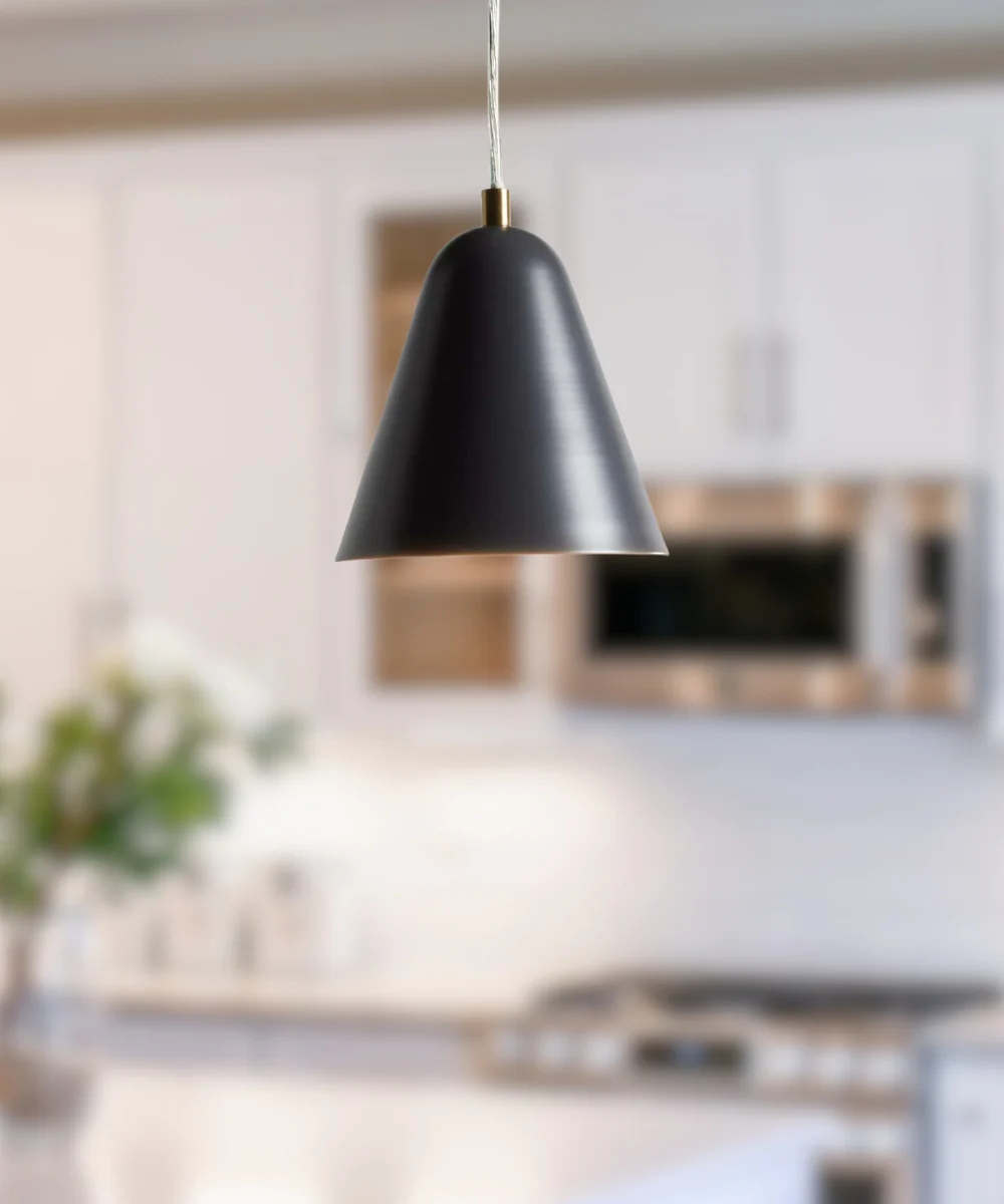 MoDRN 7"W 1-Light Scandinavian Mini-Pendant Light Fixture, Black Metal Finish - Image 4