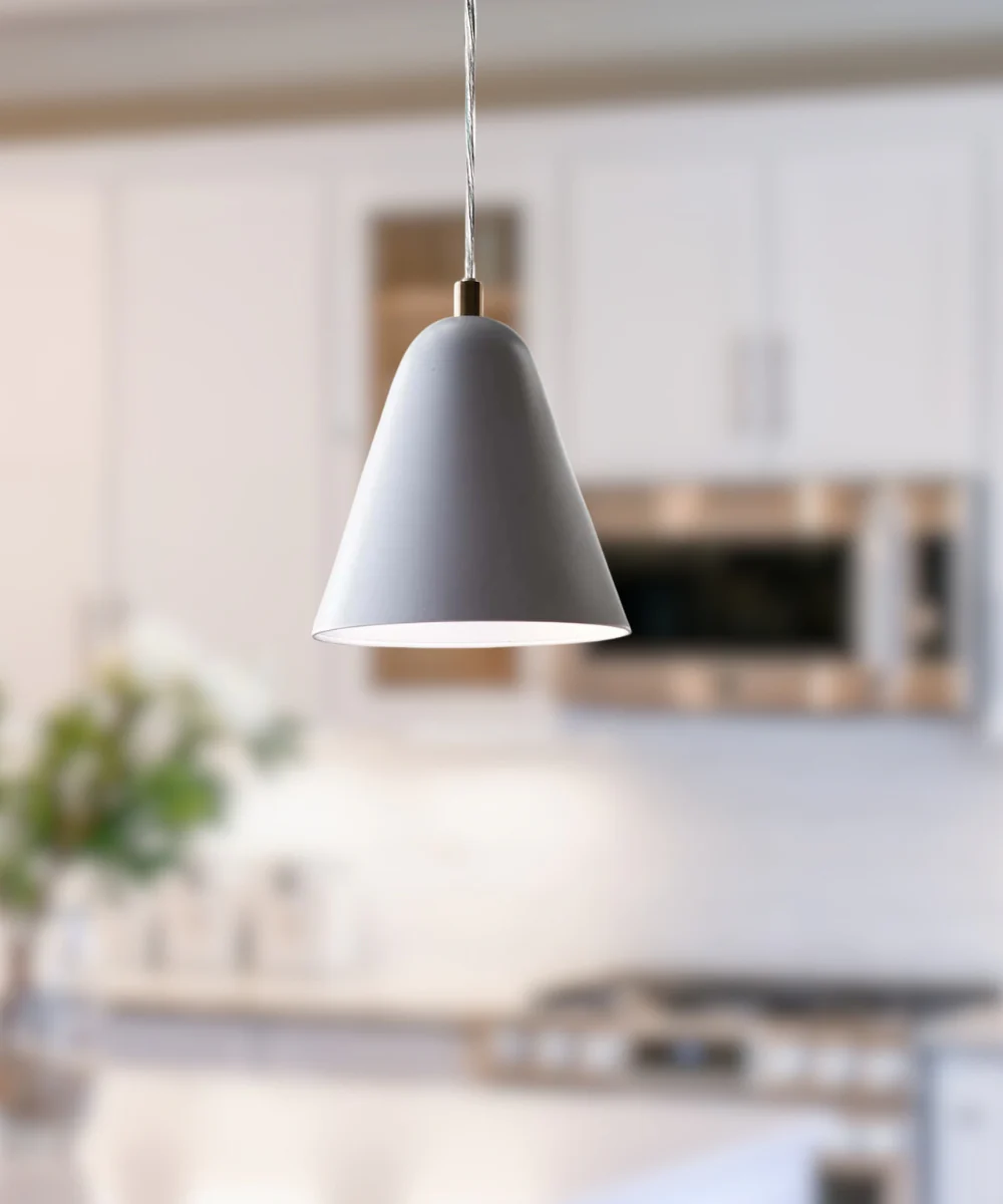MoDRN 7"W 1-Light Scandinavian Mini-Pendant Light Fixture, White Metal Finish - Image 4