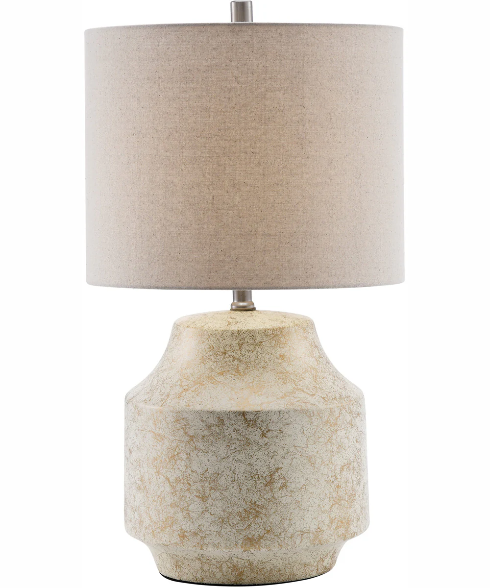 Moira 1-Light Table Lamp Ceramichrome/ Oatmeal Linen Shade