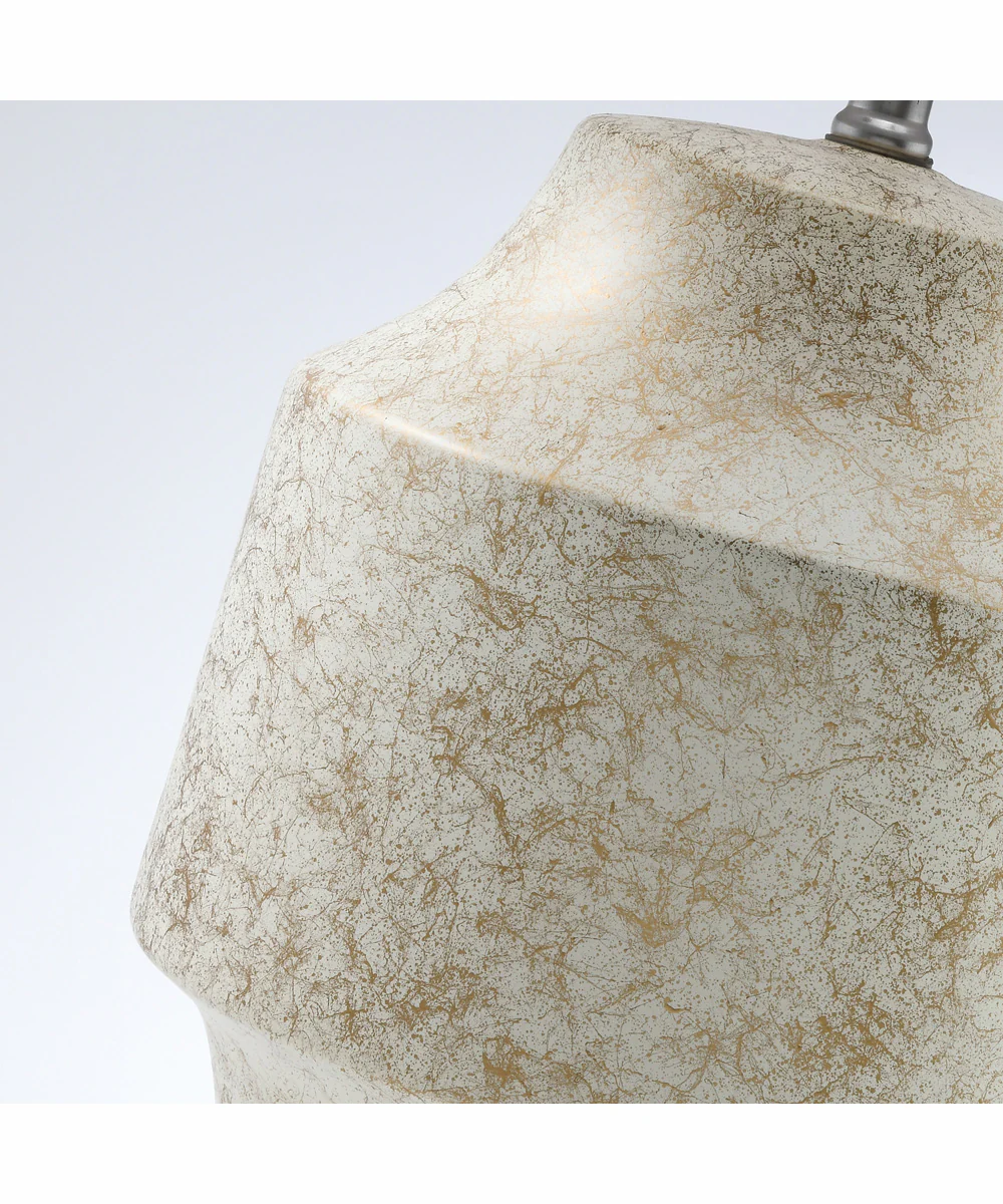 Moira 1-Light Table Lamp Ceramichrome/ Oatmeal Linen Shade - Image 2