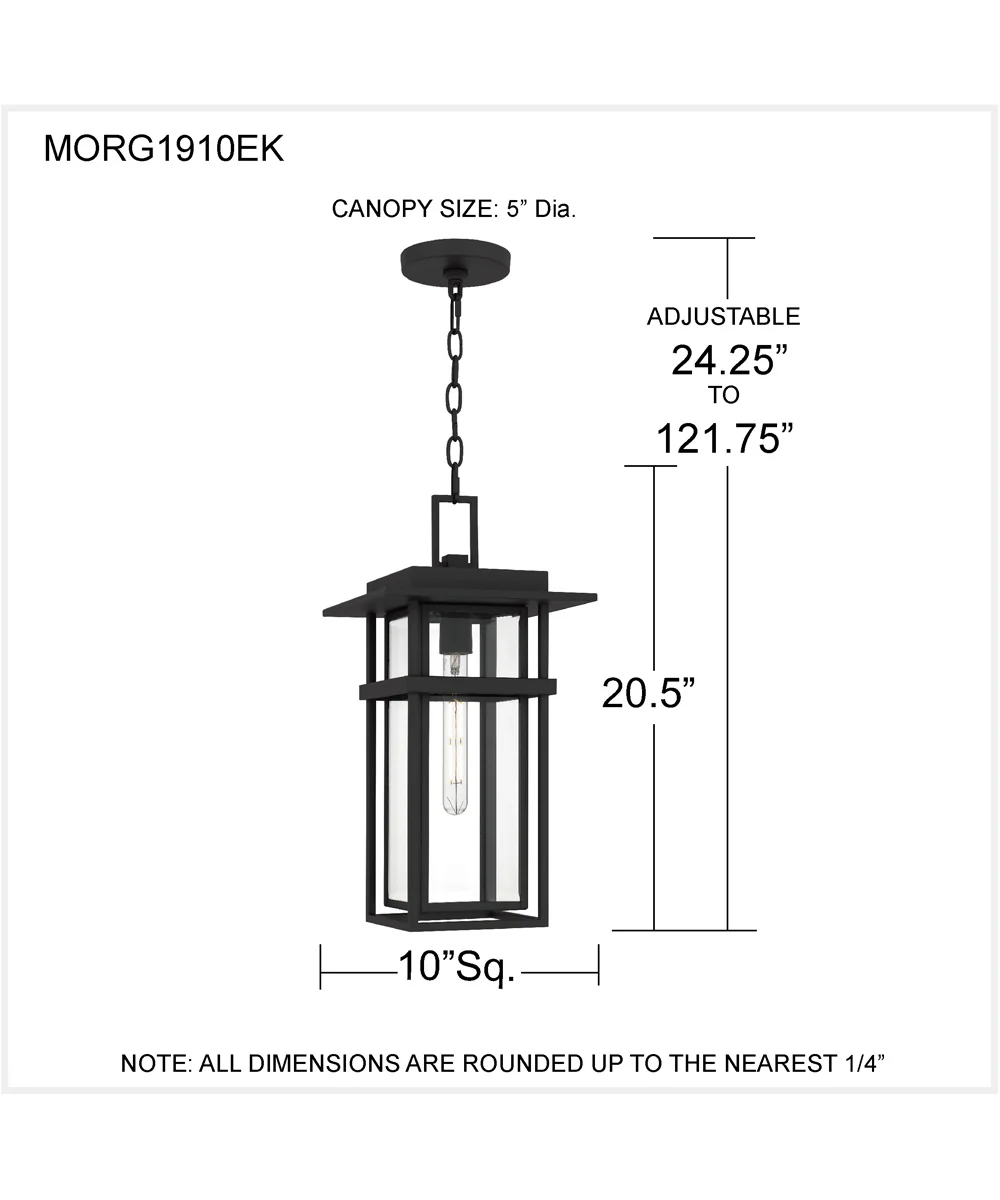 Morgan 1-light Outdoor Pendant Light Earth Black - Image 4